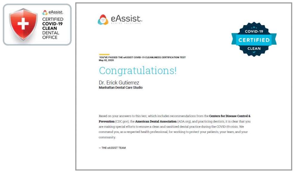 eAssist Certificate